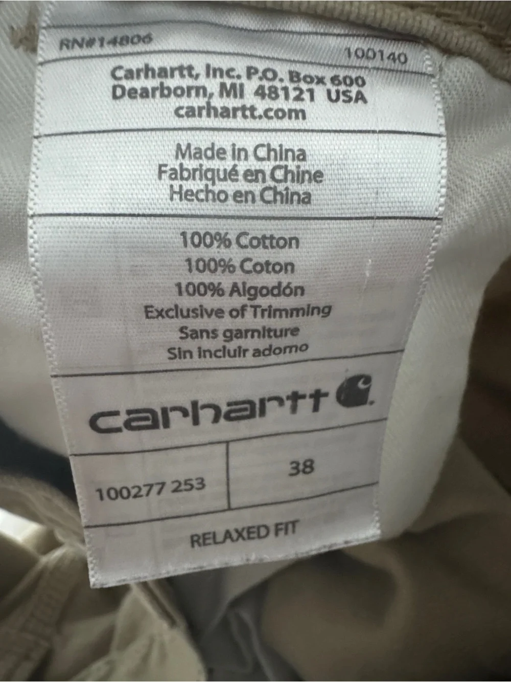 Carhartt Men's Cargo Shorts in Khaki/Tan
